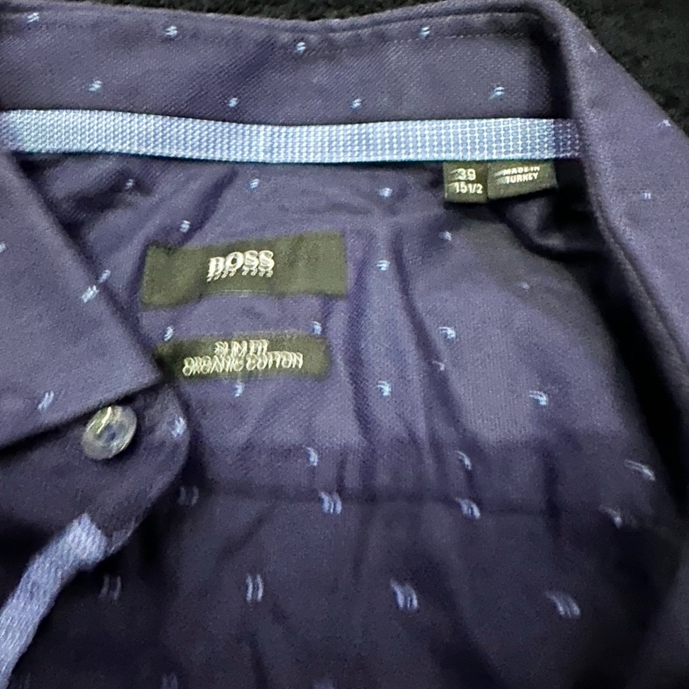 Boss Blue Casual Button Down Shirt with Classic Style